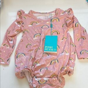 Posh Peanut Pink Rainbow Bodysuit NWT